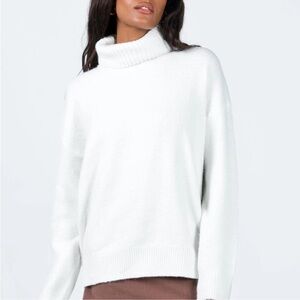 Princess Polly Classic White Turtleneck Sweater